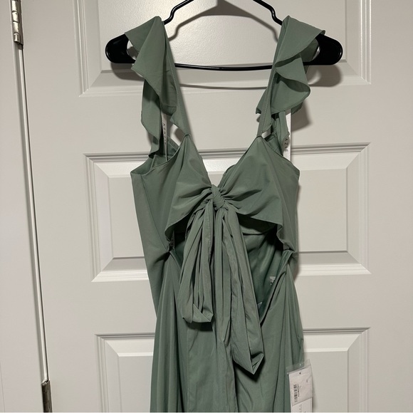Azazie Arela Dress Stretch Matcha Green A12 - Picture 8 of 11